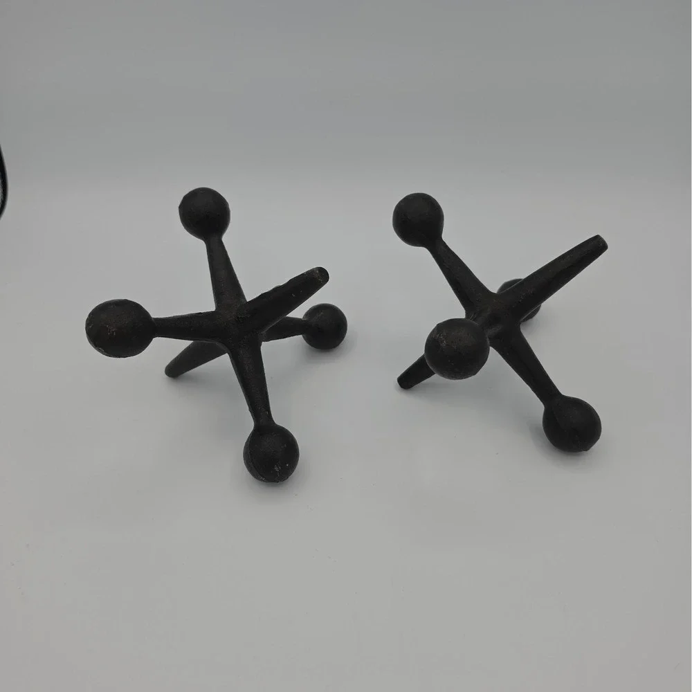 Jacks Bookend Pair Cast Iron Doorstop 6 1/2